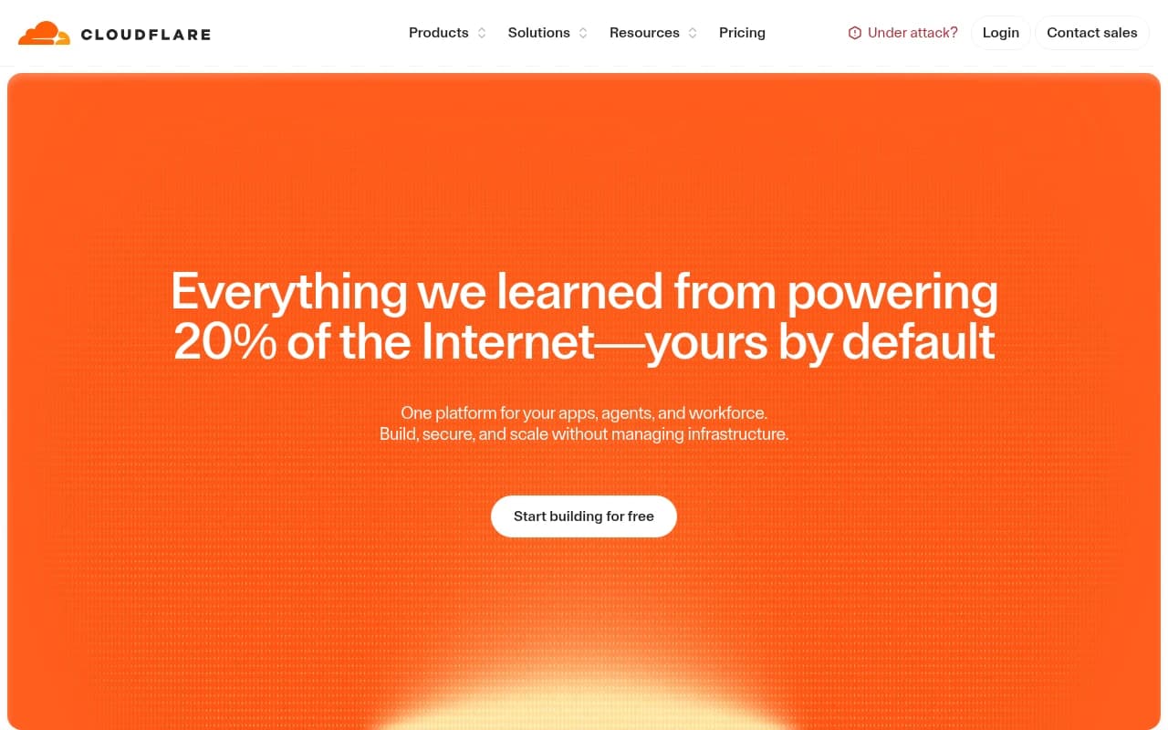 Screenshot captured from cloudflare.com