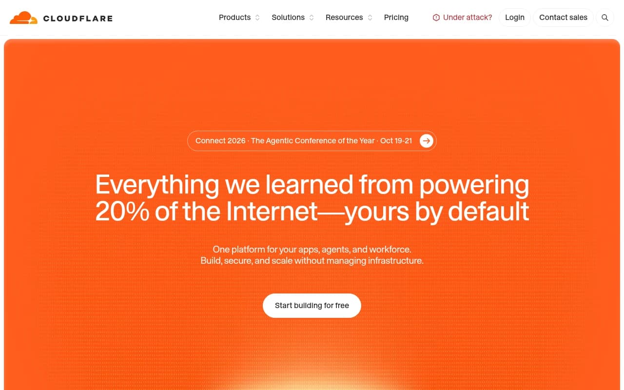 Screenshot captured from cloudflare.com