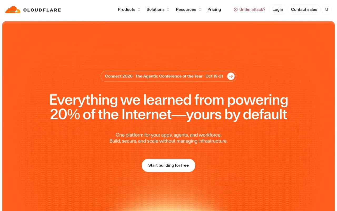 Screenshot captured from cloudflare.com