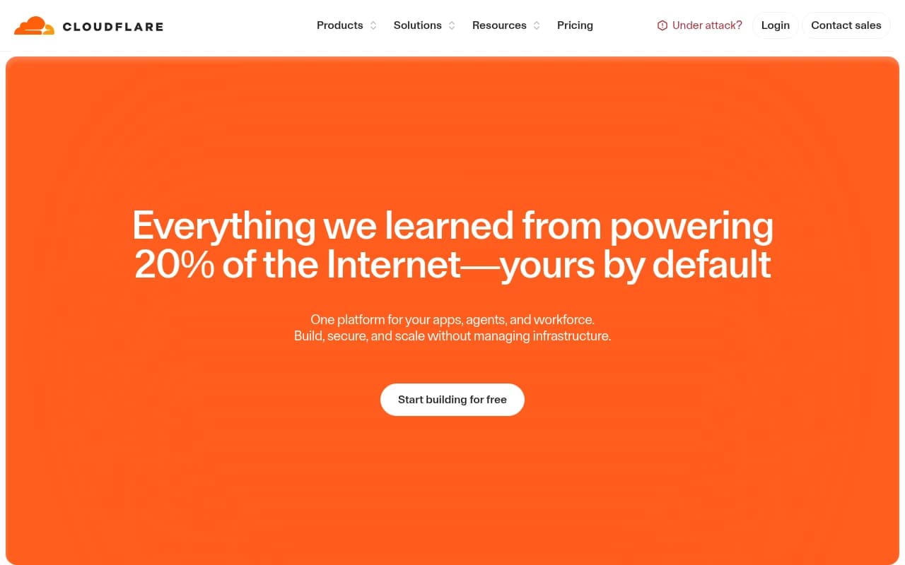 Screenshot captured from cloudflare.com