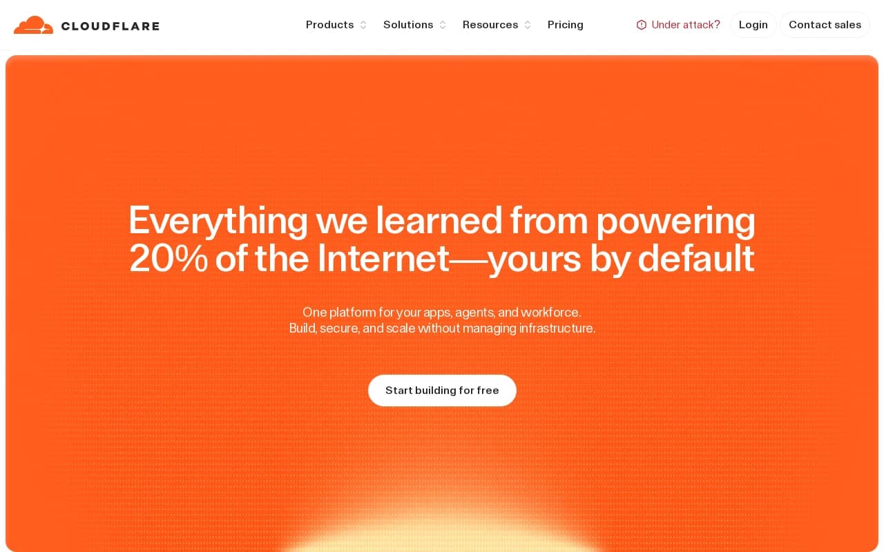 Screenshot captured from cloudflare.com