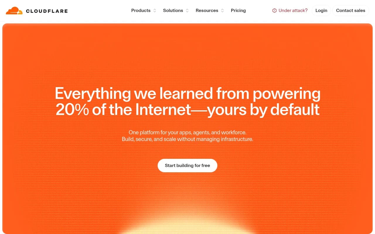 Screenshot captured from cloudflare.com