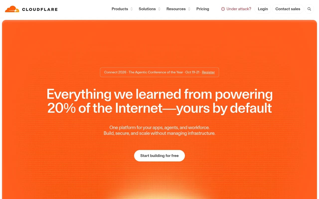 Screenshot captured from cloudflare.com