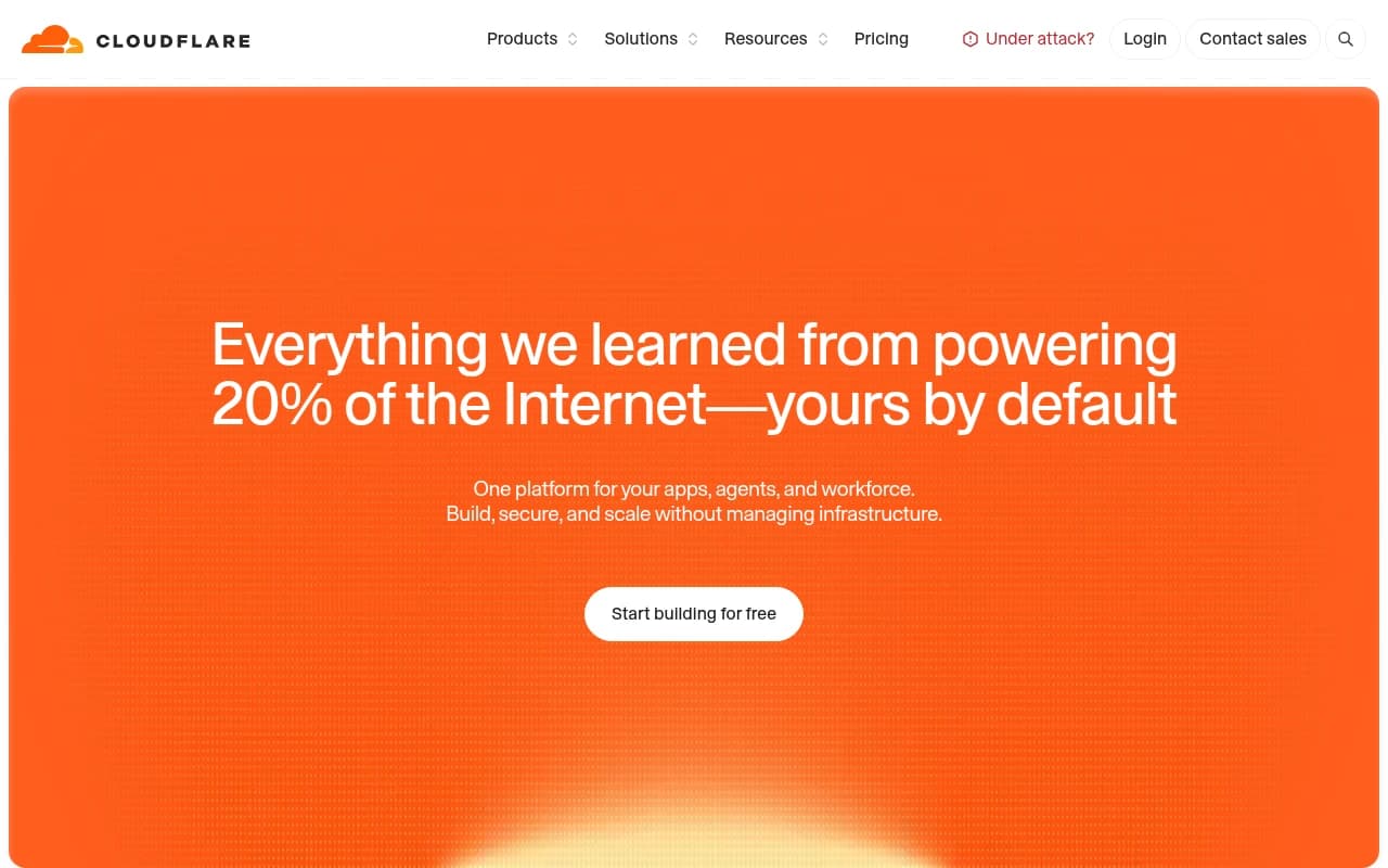 Screenshot captured from cloudflare.com