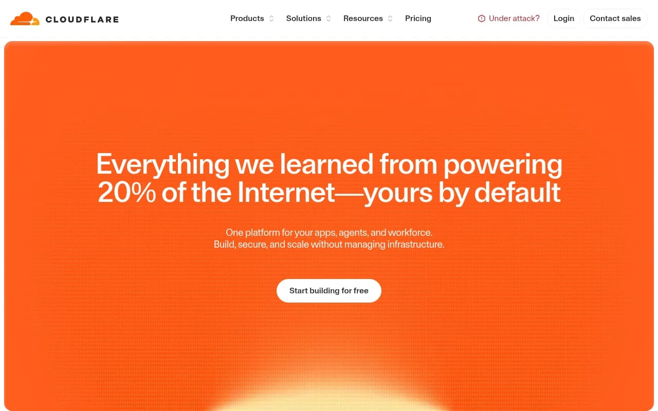 Screenshot captured from cloudflare.com