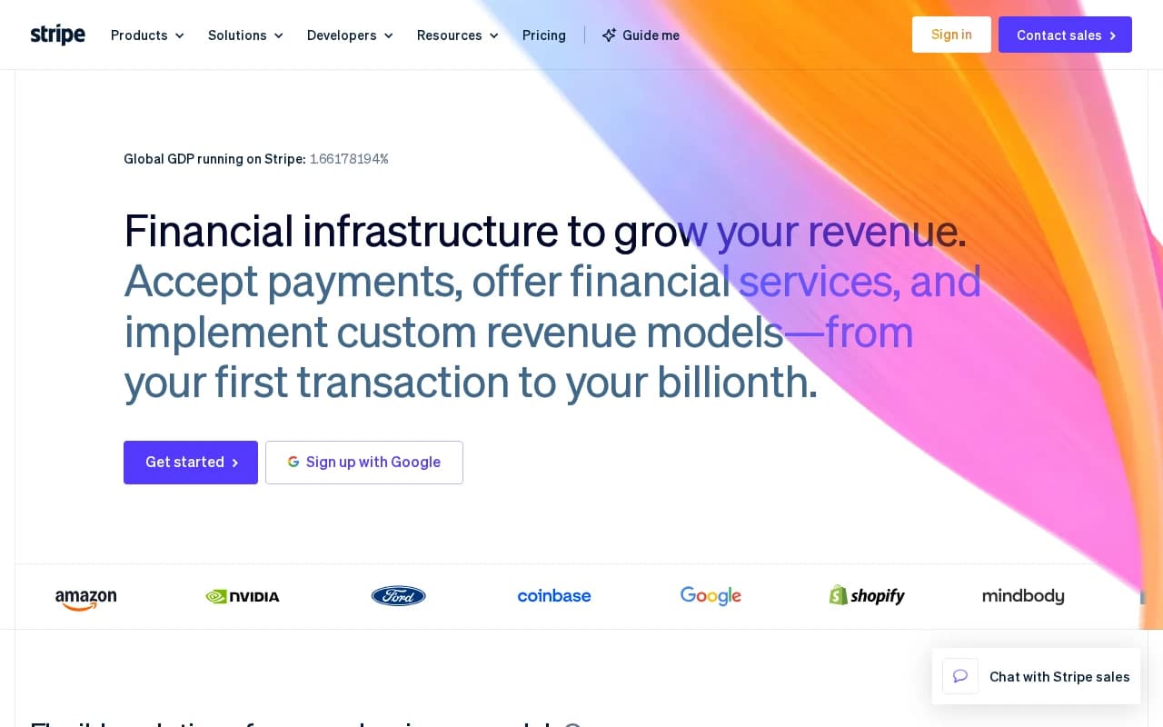 Screenshot of stripe.com returned from the Grabbit API