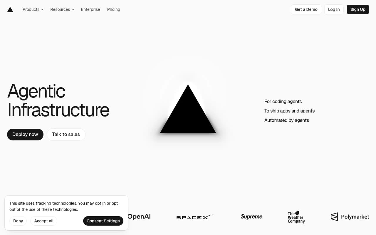 Screenshot captured from vercel.com