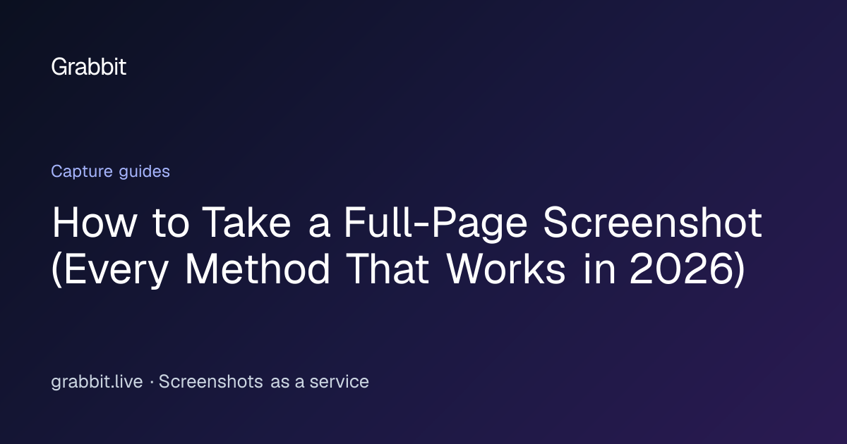 How to Take a Full-Page Screenshot (Every Method That Works in 2026 ...